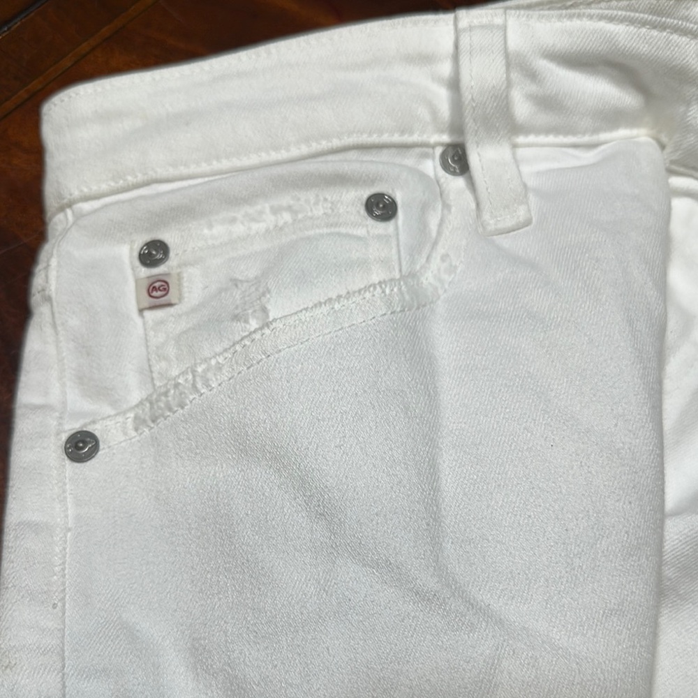 AG Adriano Goldschmied Women's White Boyfriend Jeans - Picture 5 of 8